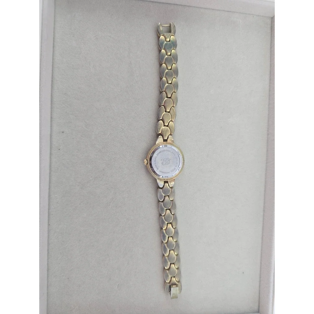 Elizabeth Taylor Wrist Watch Womens Two-Tone Rhinestone Bezel Analog Quartz*